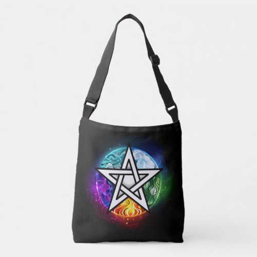 Wiccan pentagram crossbody bag