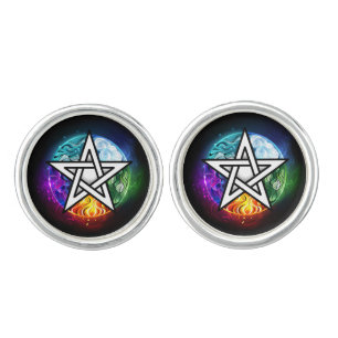 Wiccan pentagram cufflinks