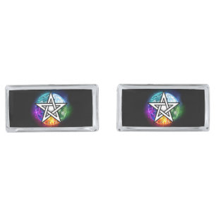 Wiccan pentagram cufflinks
