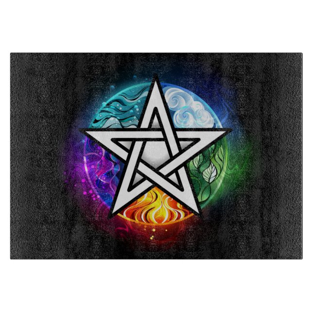 Wiccan pentagram cutting board (Front)