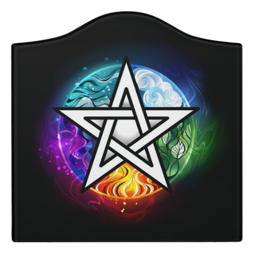 Wiccan pentagram door sign