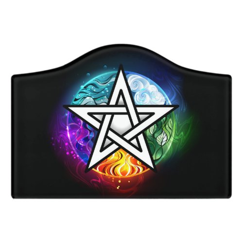 Wiccan pentagram door sign