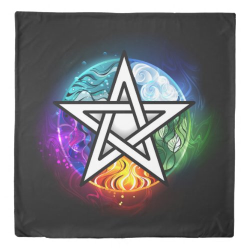 Wiccan pentagram duvet cover