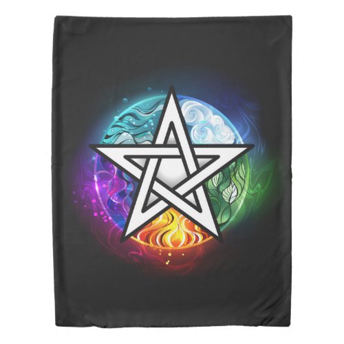 Wiccan pentagram duvet cover