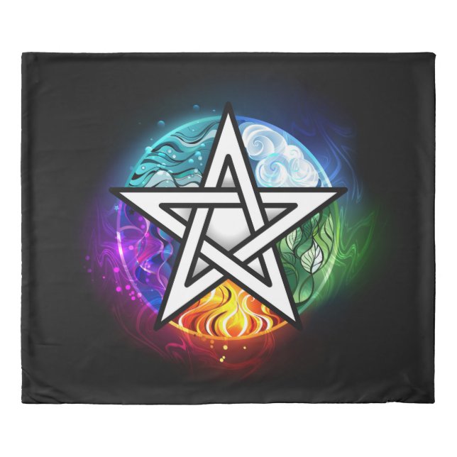 Wiccan pentagram duvet cover (Front)