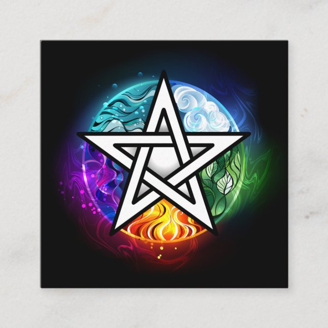 Wiccan pentagram enclosure card (Front)