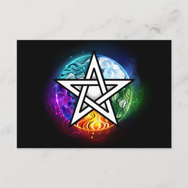Wiccan pentagram enclosure card (Front)
