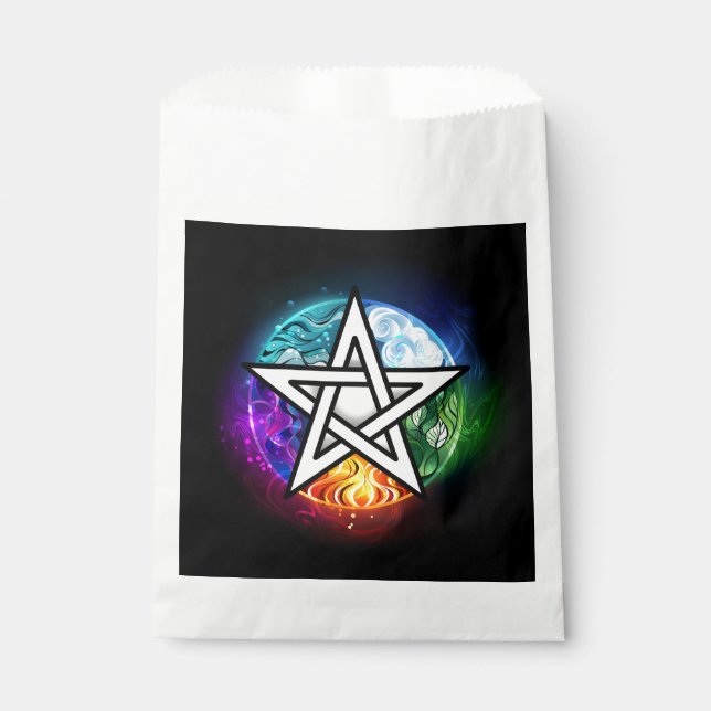 Wiccan pentagram favor bag (Front)