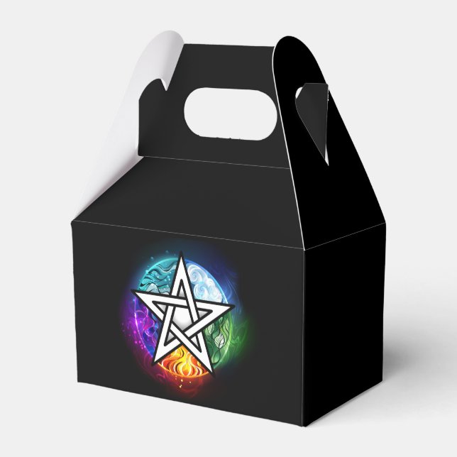 Wiccan pentagram favor boxes (Front Side)