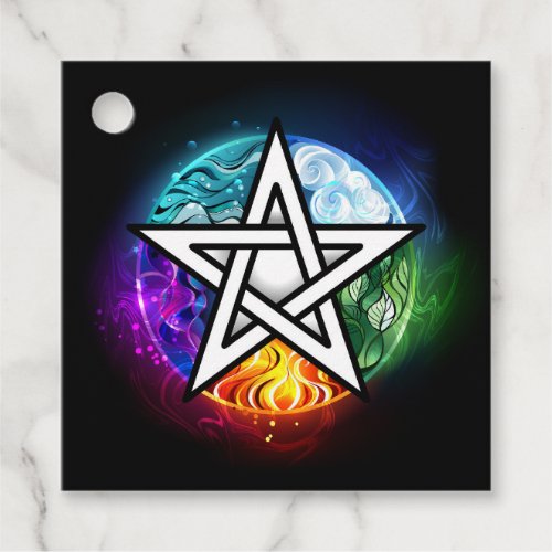 Wiccan pentagram favor tags