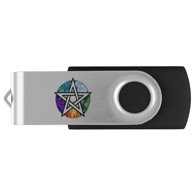 Wiccan pentagram flash drive (Back)