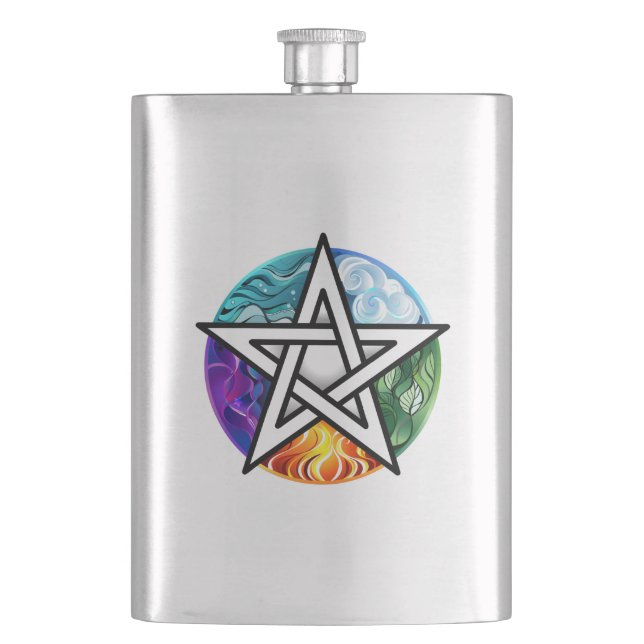 Wiccan pentagram flask (Front)