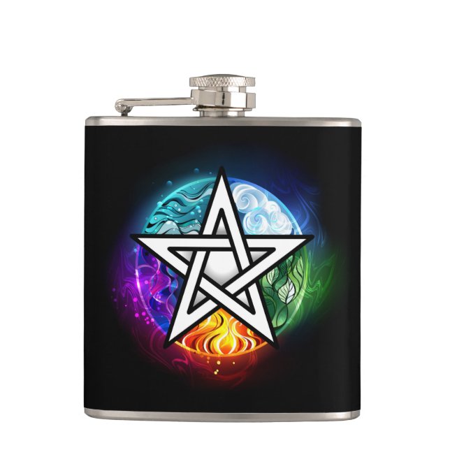 Wiccan pentagram flask (Front)