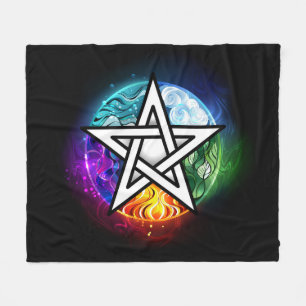 Wiccan pentagram fleece blanket