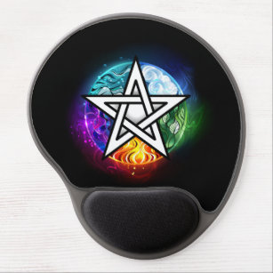 Wiccan pentagram gel mouse pad