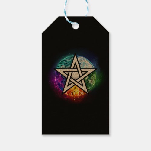 Wiccan pentagram gift tags