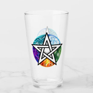 Wiccan pentagram glass