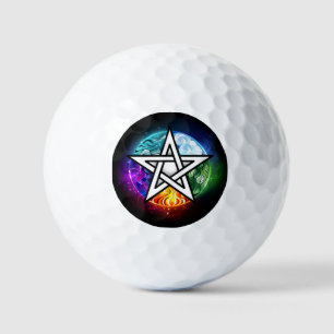 Wiccan pentagram golf balls