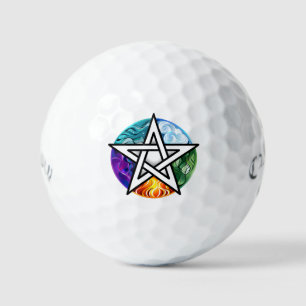 Wiccan pentagram golf balls