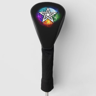 Wiccan pentagram golf head cover