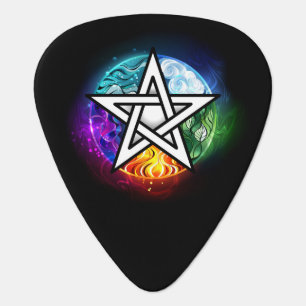 Wiccan pentagram guitar pick
