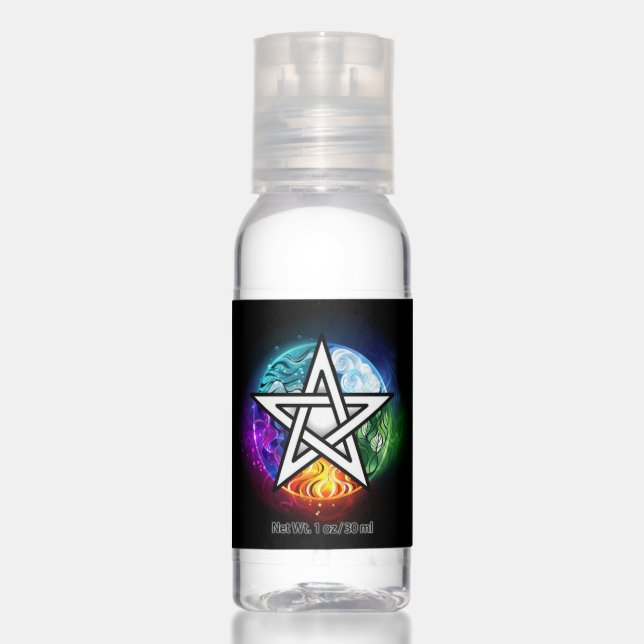 Wiccan pentagram hand sanitizer (Front)
