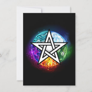 Wiccan pentagram holiday card