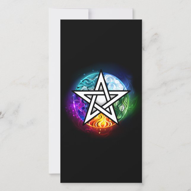 Wiccan pentagram holiday card (Front)