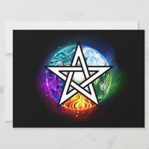 Wiccan pentagram holiday card