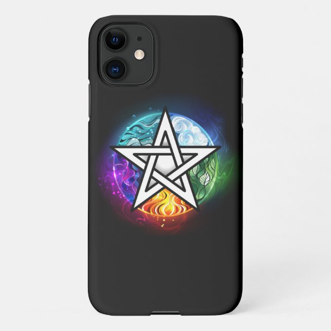Wiccan pentagram iPhone case (Back)