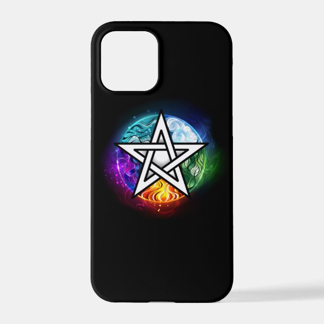 Wiccan pentagram iPhone case (Back)