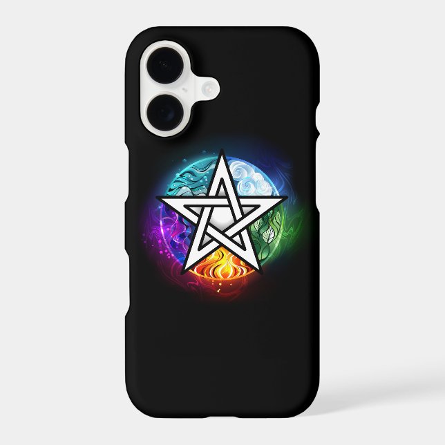 Wiccan pentagram iPhone case (Back)