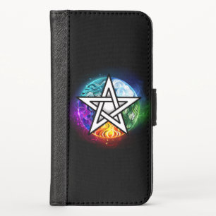 Wiccan pentagram iPhone XS wallet case
