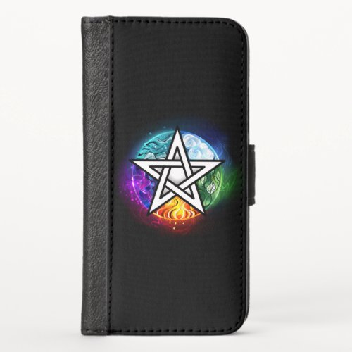 Wiccan pentagram iPhone x wallet case