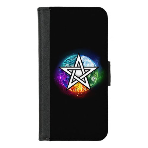 Wiccan pentagram iPhone 87 wallet case