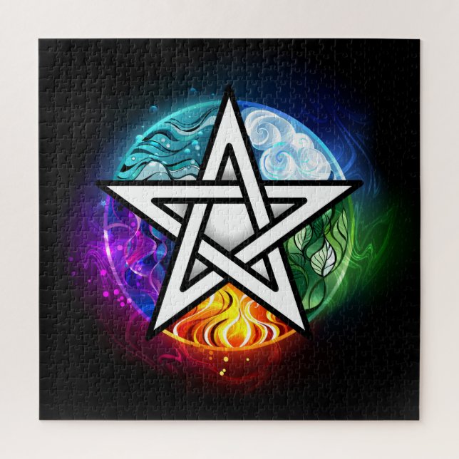 Wiccan pentagram jigsaw puzzle (Vertical)