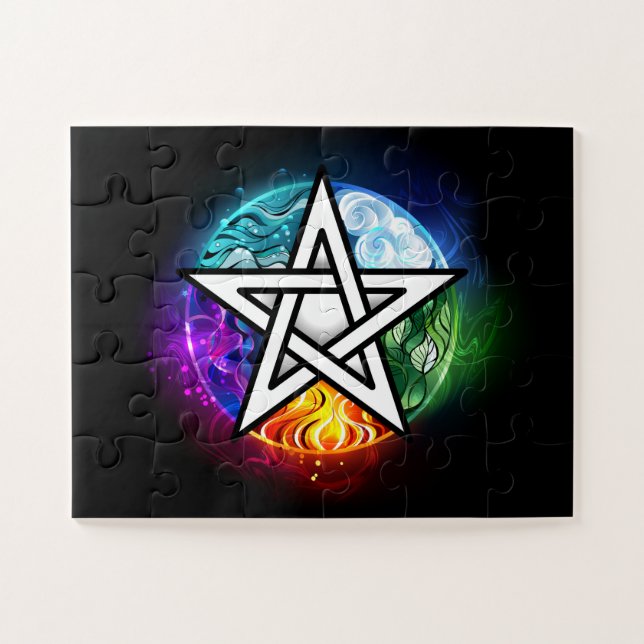 Wiccan pentagram jigsaw puzzle (Horizontal)