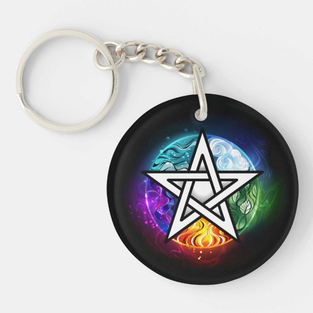 Wiccan pentagram keychain (Front)