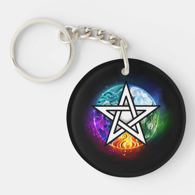 Wiccan pentagram keychain (Front)
