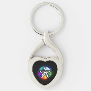 Wiccan pentagram keychain