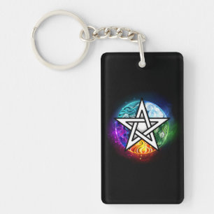 Wiccan pentagram keychain