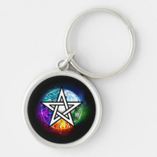 Wiccan pentagram keychain