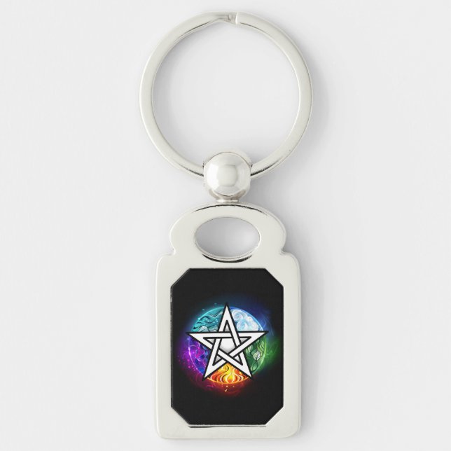Wiccan pentagram keychain (Front)