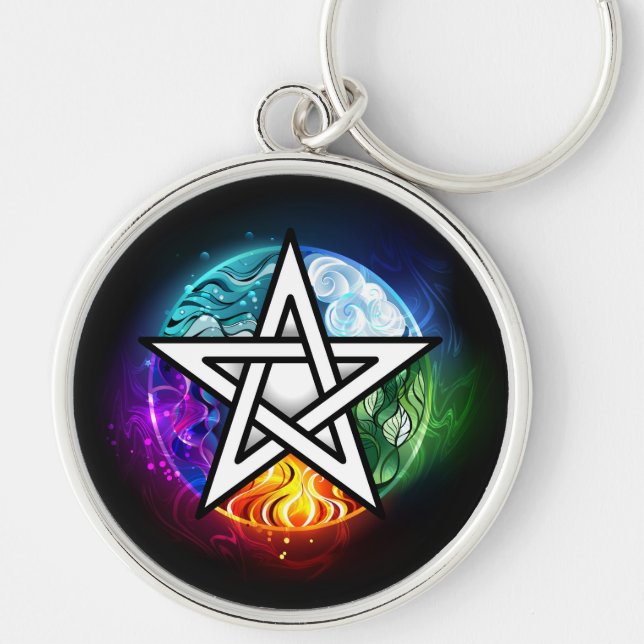 Wiccan pentagram keychain (Front)