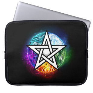 Wiccan pentagram laptop sleeve