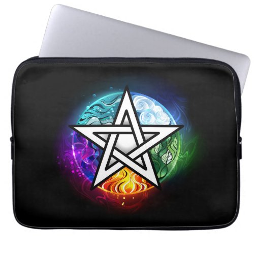 Wiccan pentagram laptop sleeve
