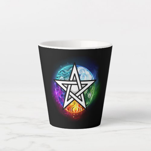 Wiccan pentagram latte mug