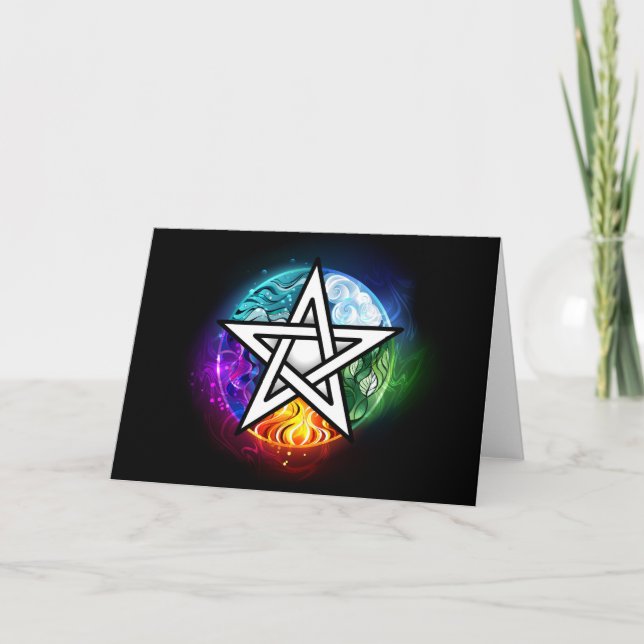 Wiccan pentagram letterpress thank you card (Front)