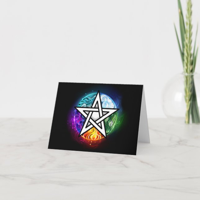 Wiccan pentagram letterpress thank you card (Front)