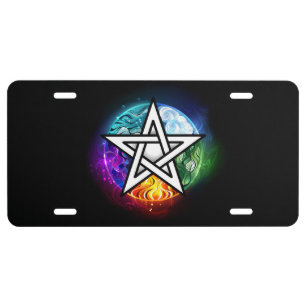 Wiccan pentagram license plate